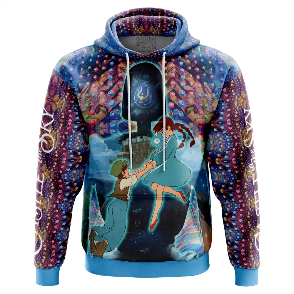 Anime Trippy Castle in the Sky Studio Ghibli Hoodie Perfect And Unique Gifts For Otaku Anime Fans On Christmas