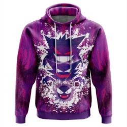 Anime Trippy Ghostly Evolution Ghastly Haunter Gengar Pokemon Hoodie Perfect And Unique Gifts For Otaku Anime Fans On Christmas