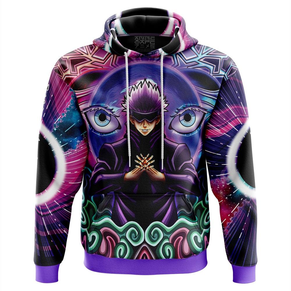 Anime Trippy Gojo Satoru Hollow Purple Jujutsu Kaisen Hoodie Perfect And Unique Gifts For Otaku Anime Fans On Christmas