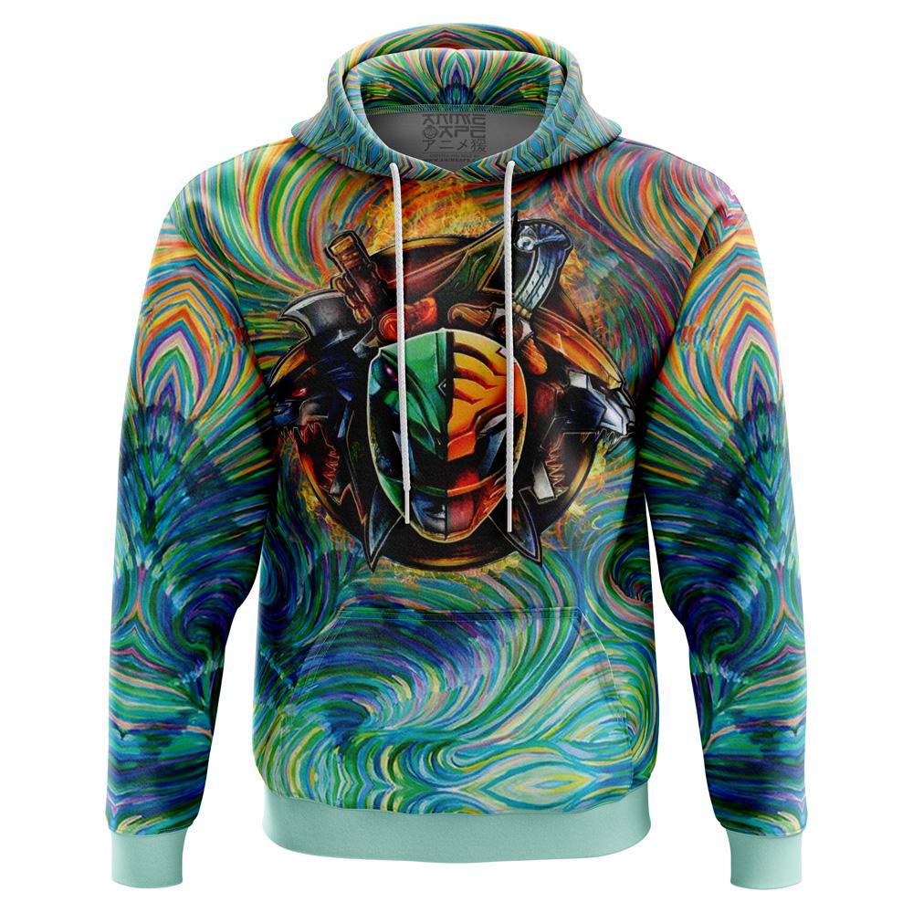 Anime Trippy Green White Power Rangers Hoodie Perfect And Unique Gifts For Otaku Anime Fans On Christmas