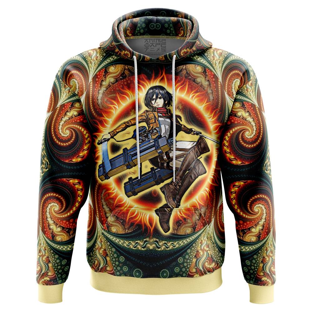 Anime Trippy Mikasa Ackerman Attack on Titan Hoodie Perfect And Unique Gifts For Otaku Anime Fans On Christmas