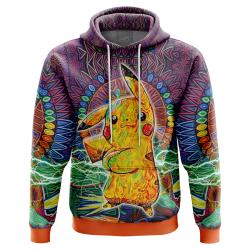 Anime Trippy Pikachu Pokemon Hoodie Perfect And Unique Gifts For Otaku Anime Fans On Christmas