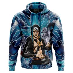 Anime Trippy Risotto Nero Metallic Jojo's Bizarre Adventure Hoodie Perfect And Unique Gifts For Otaku Anime Fans On Christmas