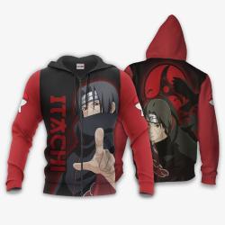 Anime Uchiha Itachi Hoodie Shirt Sharingan Eyes Anime Zip Jacket Perfect And Unique Gifts For Otaku Anime Fans On Christmas