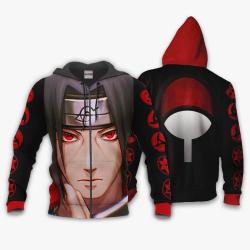 Anime Uchiha Itachi Sharingan Eyes Hoodie Shirt Anime Zip Jacket Perfect And Unique Gifts For Otaku Anime Fans On Christmas