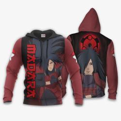 Anime Uchiha Madara Hoodie Shirt Sharingan Eyes Anime Zip Jacket Perfect And Unique Gifts For Otaku Anime Fans On Christmas