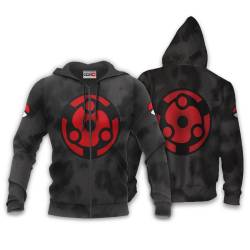 Anime Uchiha Madara Mangekyo Eyes Hoodie Custom Anime Merch Perfect And Unique Gifts For Otaku Anime Fans On Christmas