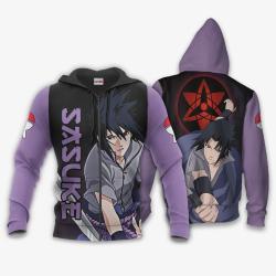 Anime Uchiha Sasuke Hoodie Shirt Sharingan Eyes Anime Zip Jacket Perfect And Unique Gifts For Otaku Anime Fans On Christmas