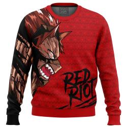 Unbreakable Red Riot My Hero Academia Ugly Christmas Sweater Perfect And Unique Gifts For Adults Kids On Christmas