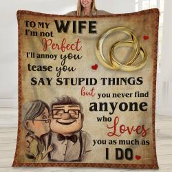 Movie Up Movie To My Wife From Husband Carl Ellie Couple Fleece Sherpa Blanket Perfect Gifts For Family On Christmas