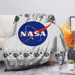 USA Nasa Ugly Christmas Premium Fleece Sherpa Blanket Perfect Gifts For Family On Christmas