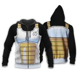 Anime Vegeta Saiyan Battle Armor Hoodie Shirts Jackets Perfect And Unique Gifts For Otaku Anime Fans On Christmas
