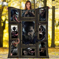 Movie Venom Let There Be Carnage Tom Hardy Eddie Brock Fleece Sherpa Blanket Perfect Gifts For Family On Christmas