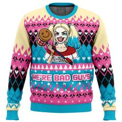 We're Bad Guys Harley Quinn DC Comics Ugly Christmas Sweater Perfect And Unique Gifts For Adults Kids On Christmas