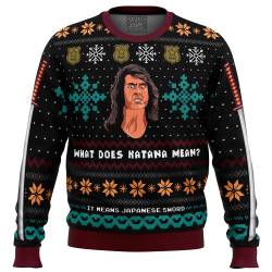 What does Katana mean? Samurai Cop Ugly Christmas Sweater Perfect And Unique Gifts For Adults Kids On Christmas
