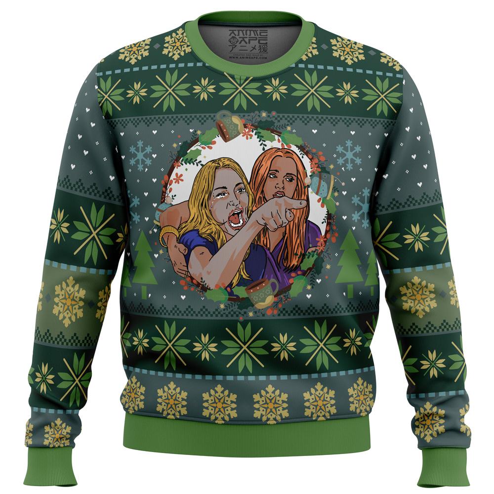 Woman Yelling at Cat Parody Ugly Christmas Sweater Perfect And Unique Gifts For Adults Kids On Christmas
