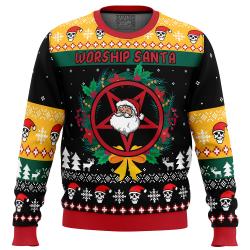 Worship Santa Ugly Christmas Sweater Perfect And Unique Gifts For Adults Kids On Christmas