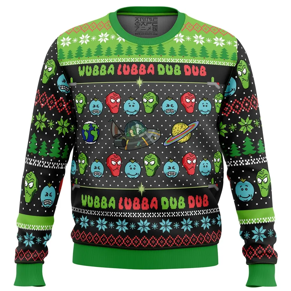 Wubba Lubba Rick and Morty Ugly Christmas Sweater Perfect And Unique Gifts For Adults Kids On Christmas