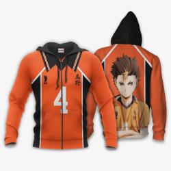 Anime Yu Nishinoya Karasuno Hoodie Shirts Haikyuu Anime Costume Perfect And Unique Gifts For Otaku Anime Fans On Christmas