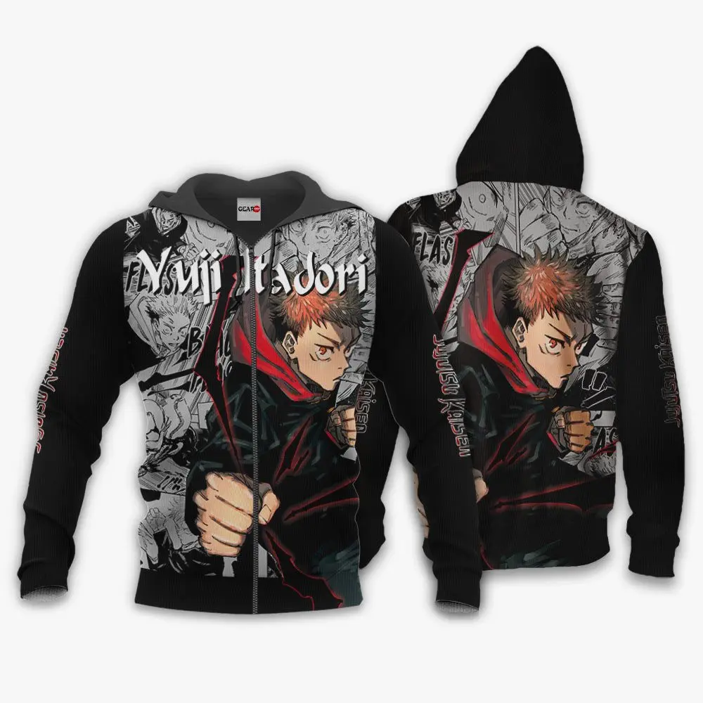 Anime Yuji Itadori Hoodie Custom Anime Manga Style Perfect And Unique Gifts For Otaku Anime Fans On Christmas