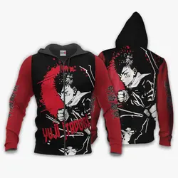Anime Yuji Itadori Hoodie Custom Anime Monochrome Perfect And Unique Gifts For Otaku Anime Fans On Christmas