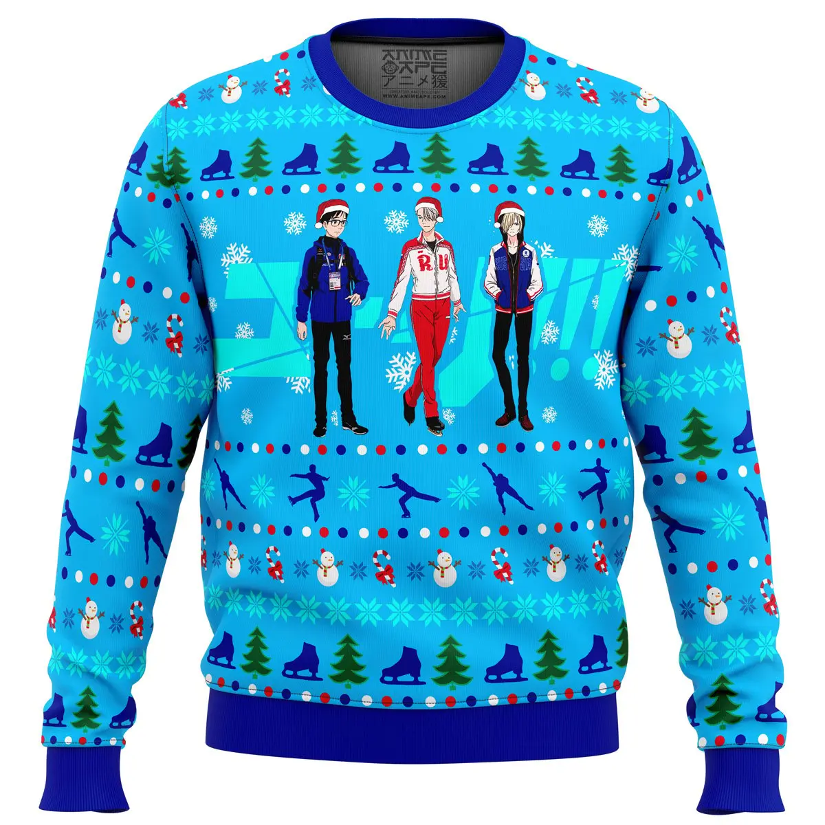 Yuri on Ice The Top 3 Ice Skaters Ugly Christmas Sweater Perfect And Unique Gifts For Adults Kids On Christmas