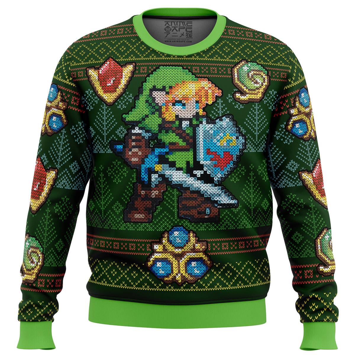 Zelda Link Green Ugly Christmas Sweater Perfect And Unique Gifts For Adults Kids On Christmas