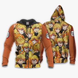 Anime Zenitsu Agatsuma Hoodie Custom Anime Perfect And Unique Gifts For Otaku Anime Fans On Christmas