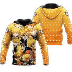 Anime Zenitsu Zip Hoodie Demon Slayers Shirt Costume Anime Fan Gift Idea Perfect And Unique Gifts For Otaku On Christmas